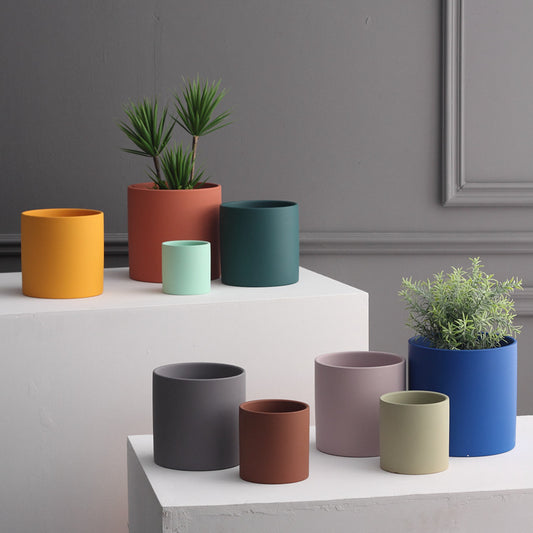 Nordic Industrial Style Colorful Ceramic Flowerpot Succulent Planter